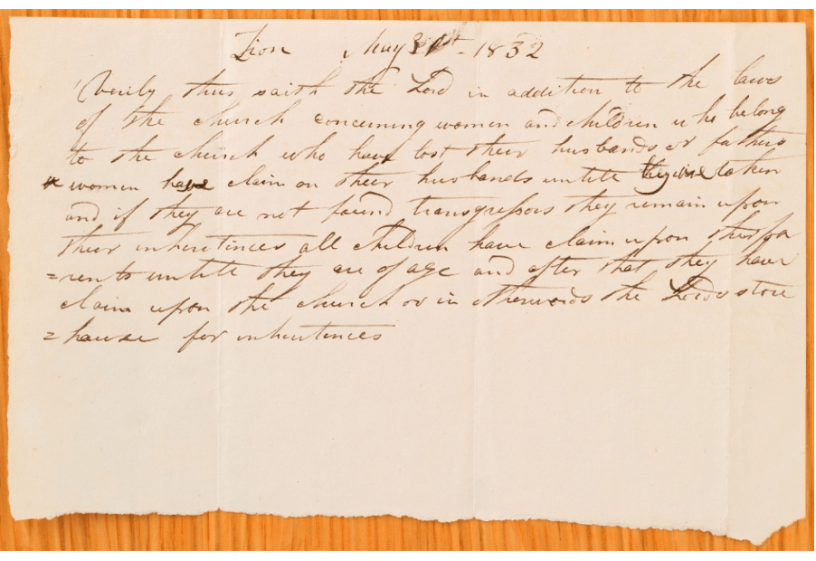 Revelation Manuscript of Doctrine and Covenants 83